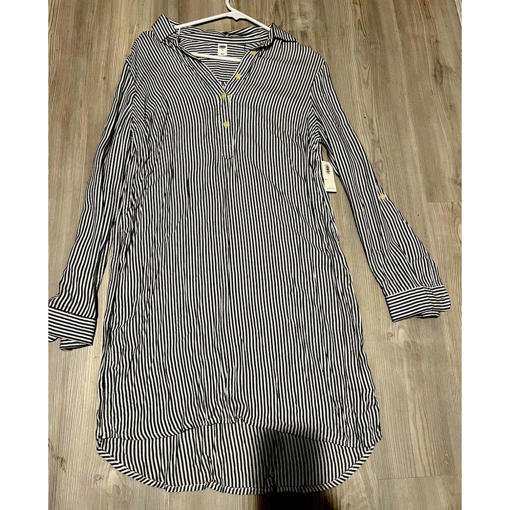 NWT Womens Medium striped shirt dress
